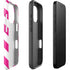 Pink and White Geometric Stripes iPhone 16 Pro Impact Case